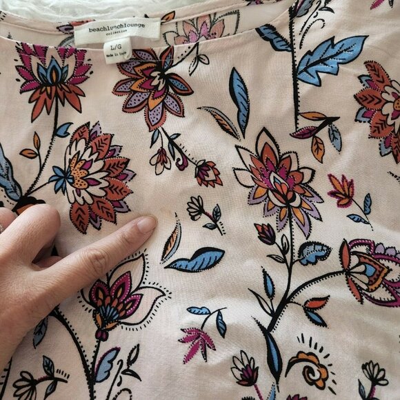 Beach Lunch Lounge Womens Spring Floral Vacay Dress‎ sz Large - Picture 9 of 10